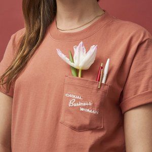 The WING Casual Business Woman Tee in Mustard